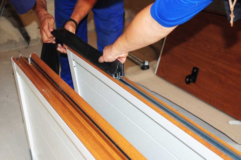 Installing garage door weather stripping